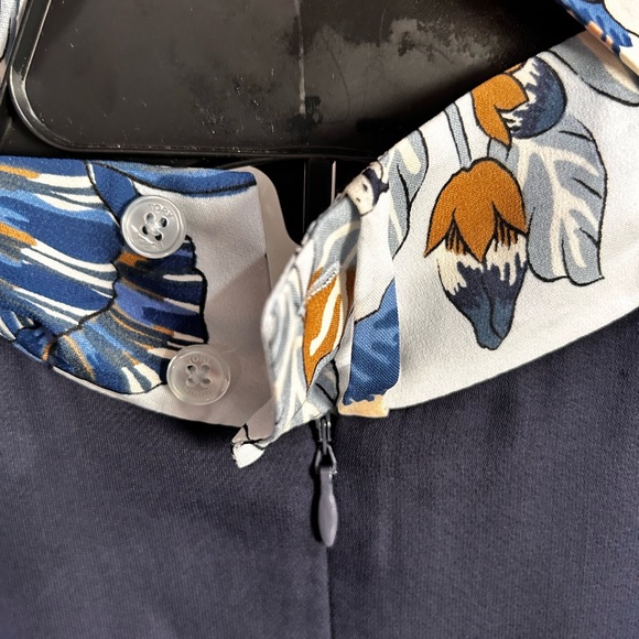 Tory Burch Margaret Asymmetrical Blue Happy Times dress LN - Picture 11 of 11